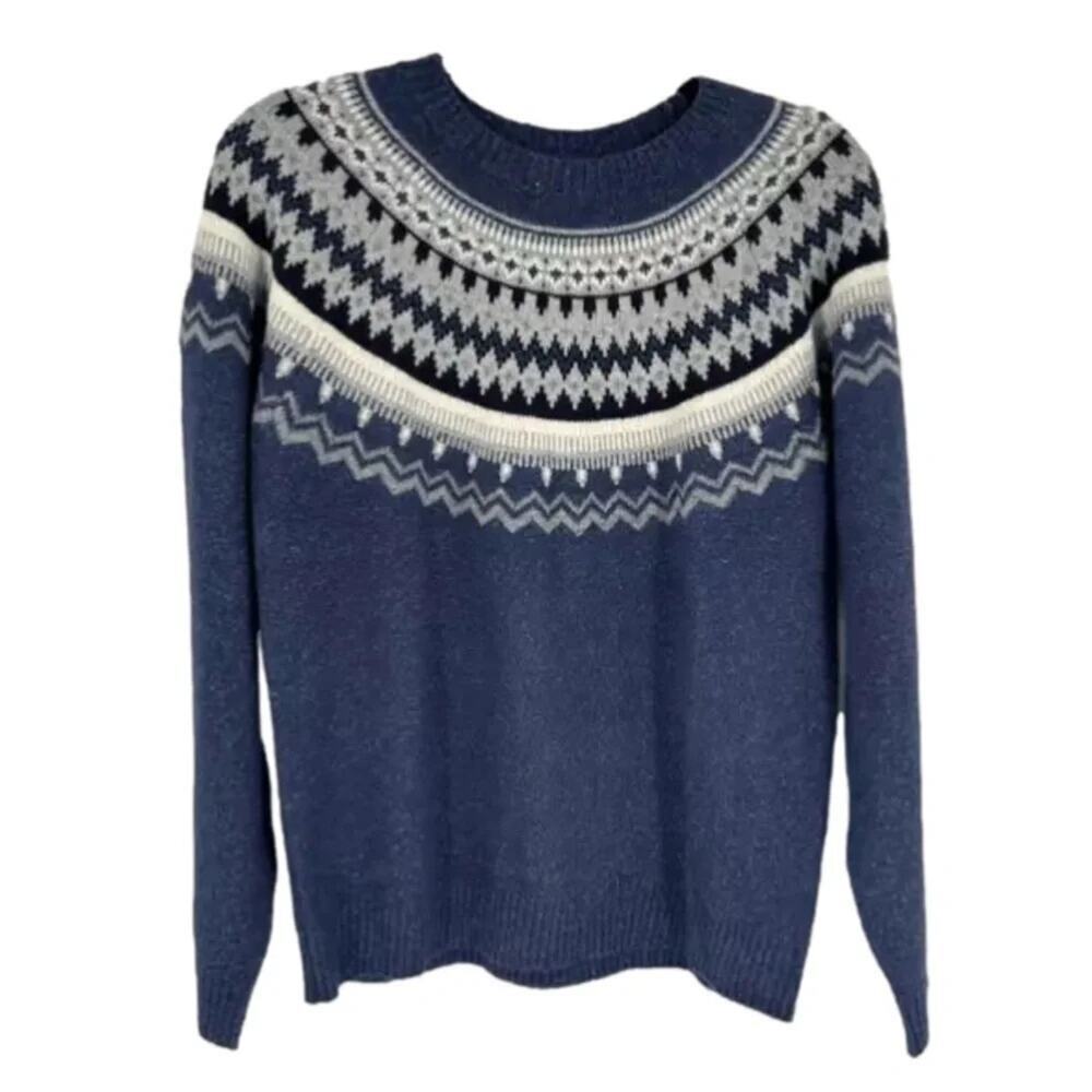 Vintage Weatherproof Men’s Fair isle Sweater Blue Size Medium NEW